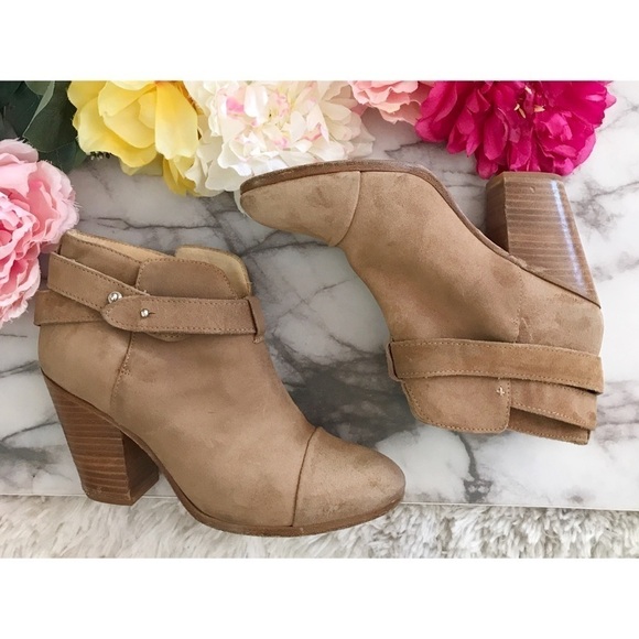 Rag & Bone Light Tan Suede Leather Harrow Booties​​​​​ - Picture 1 of 8